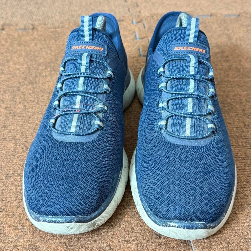 Skechers Hands Free Slip-ins Ultra Flex 3.0 Smooth‎ Step Navy Mens 7.5 Wide Fit
